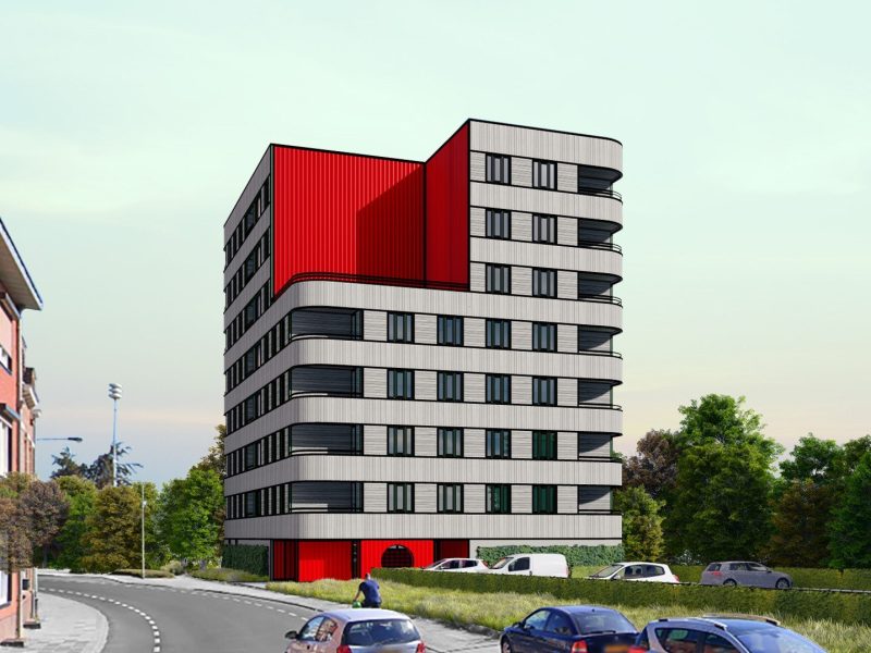 Impressie Houtskeletbouw Dorpstraat Brunssum straat beeld